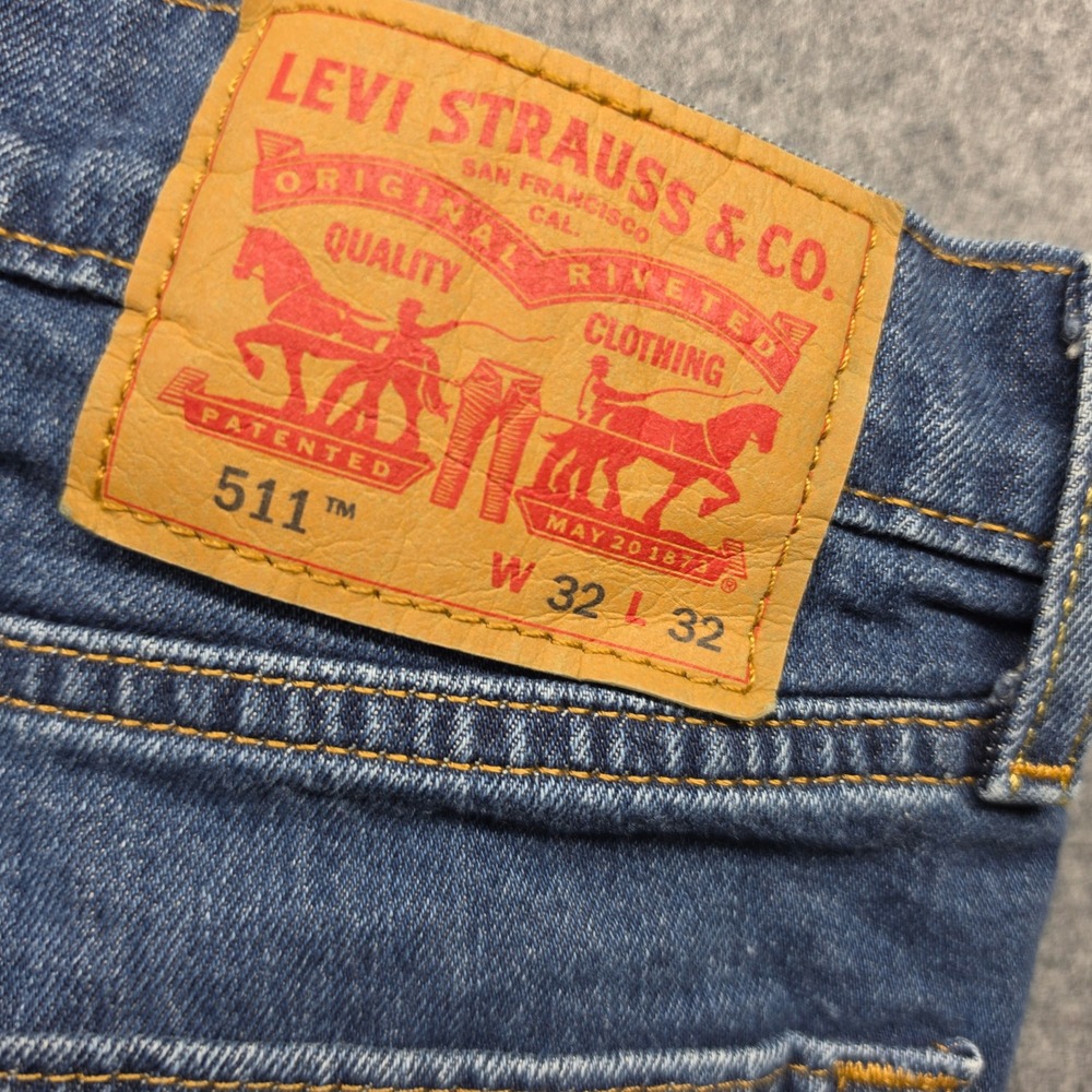 Levis 511 Slim Fit Blue Denim Jeans Mens 32x32 Medium Wash 04511-1163